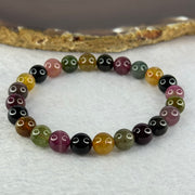 Good Grade Natural Tourmaline Beads Bracelet 好的天然碧玺珠手链 17.28g 15cm 7.8mm 24 Beads - Huangs Jadeite and Jewelry Pte Ltd