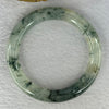 Transparent Colourless with Dark Green and Yellowish White Piao Hua Sodium Feldspar Jade Bangle 水沫玉手镯 Internal Diameter 56.0mm 47.38g 10.8 by 10.5mm