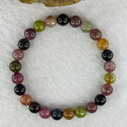 Good Grade Natural Tourmaline Beads Bracelet 好的天然碧玺珠手链 14.29g 15cm 7.2mm 25 Beads - Huangs Jadeite and Jewelry Pte Ltd