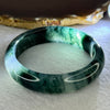 Transparent Colourless with Dark Greenish Black Piao Hua Sodium Feldspar Jade Bangle 水沫玉手镯 Internal Diameter 58.3mm 59.21g 15.3 by 9.0mm