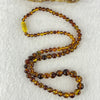 Natural Yellowish Brown Flower Amber Beads Necklace 天然金沙蜜花珀项链 9.70g 46cm 4.3 - 9.0mm 85 Beads