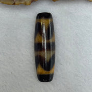 Natural Powerful Tibetan Old Oily Agate Double Tiger Tooth Daluo Dzi Bead Heavenly Master (Tian Zhu) 虎呀天诛 7.33g 37.3 by 11.5mm - Huangs Jadeite and Jewelry Pte Ltd