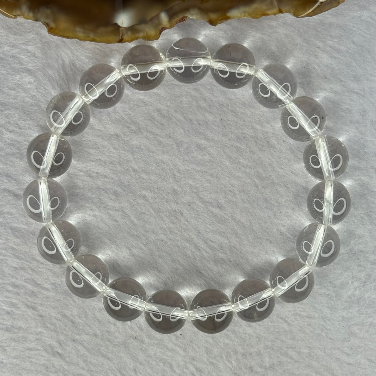 Natural Clear Quartz Bracelet 天然白水晶手链 30.35g 17cm 10.6mm 19 Beads