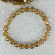 Natural Golden Rutilated Quartz Beads 天然金发水晶手链 14.47g 15cm 7.6mm 24 Beads - Huangs Jadeite and Jewelry Pte Ltd