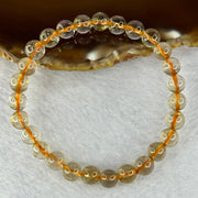 Natural Golden Rutilated Quartz Beads 天然金发水晶手链 13.23g 15.5cm 7.3mm 27 Beads - Huangs Jadeite and Jewelry Pte Ltd