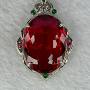 Red Cubic Zirconia With Crystals in Sliver Claps Pendent 10.08g 29.4 by 21.8 by 12.3mm - Huangs Jadeite and Jewelry Pte Ltd