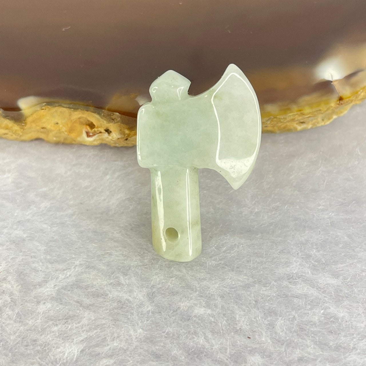 Type A faint Green Lavender Jadeite Axe 3.00g 25.9mm by 14.9mm by 4.6mm - Huangs Jadeite and Jewelry Pte Ltd