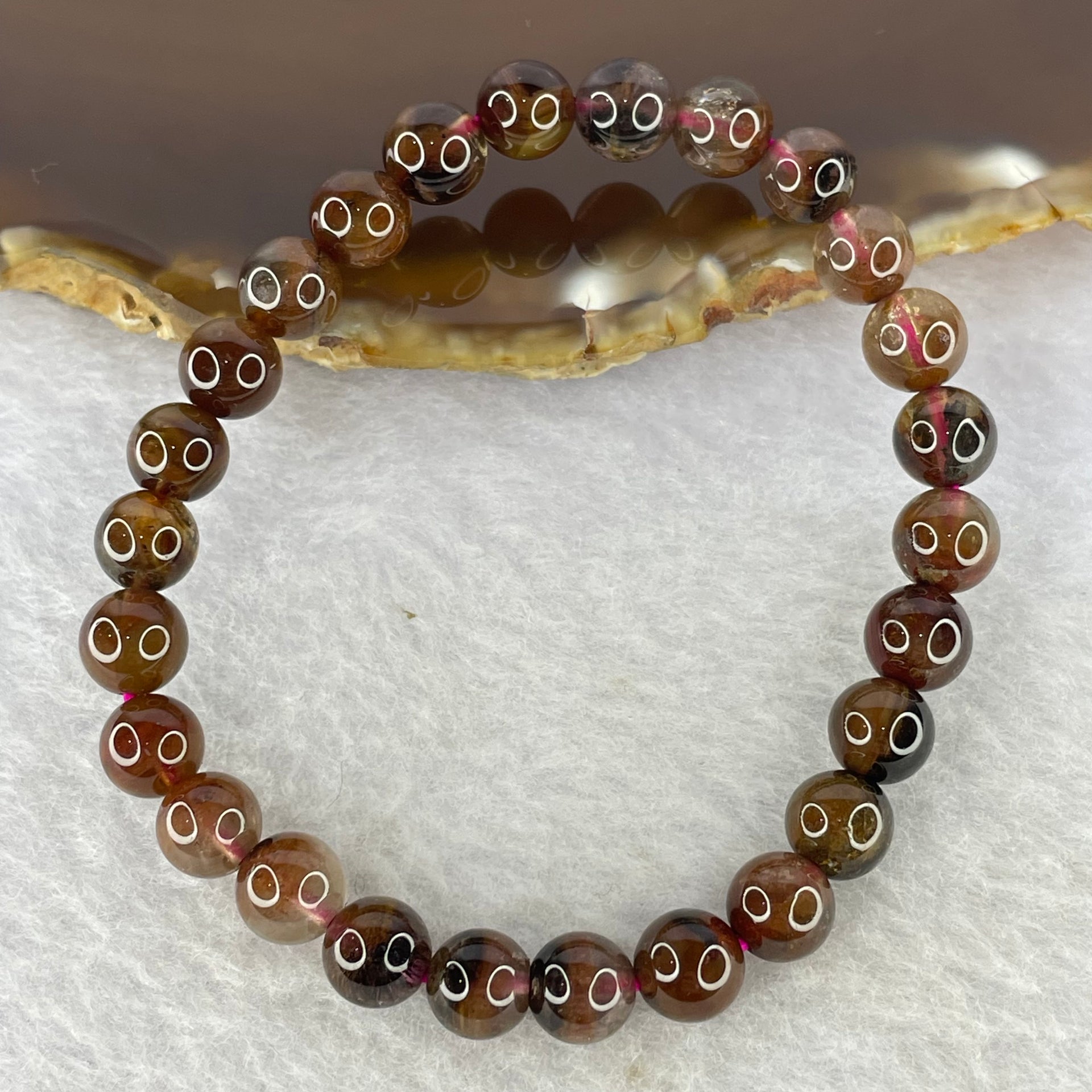 Natural Auralite Crystal Bracelet 极光手链 13.26g 7.4 mm 26 Beads - Huangs Jadeite and Jewelry Pte Ltd