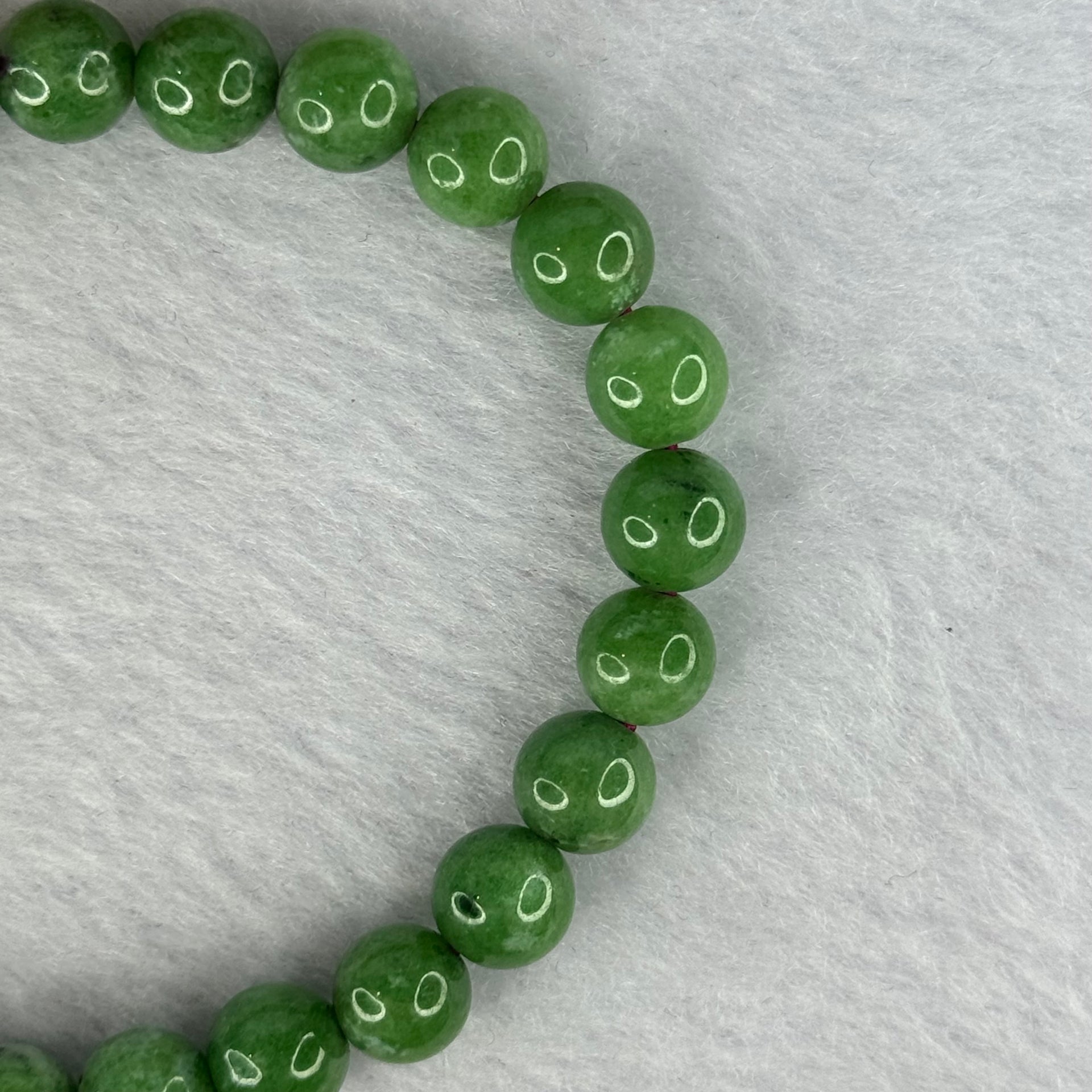 Natural Emerald And Ruby Zoisite Beads Bracelet 18.25g 16cm 7.7mm 25 Beads - Huangs Jadeite and Jewelry Pte Ltd