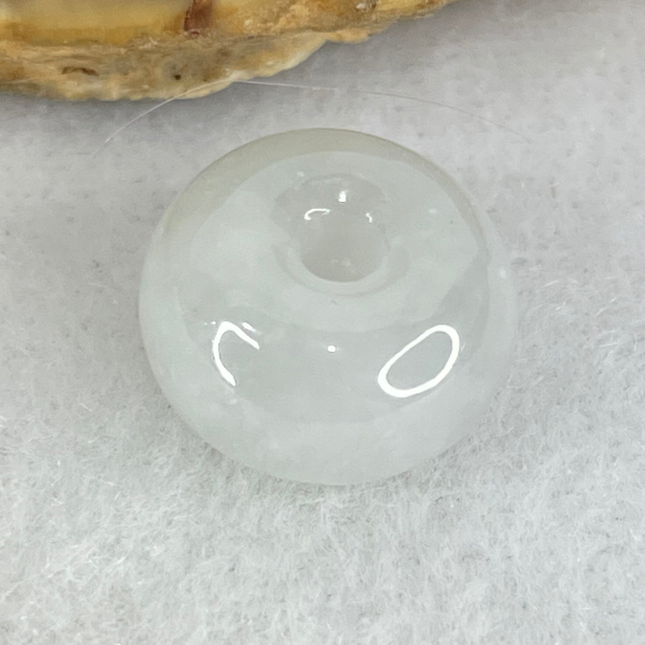 Type A Icy Jelly Faint Gren Lavender Jadeite Ping An Kou Charm/Pendant 2.48g 12.9 by 7.6mm