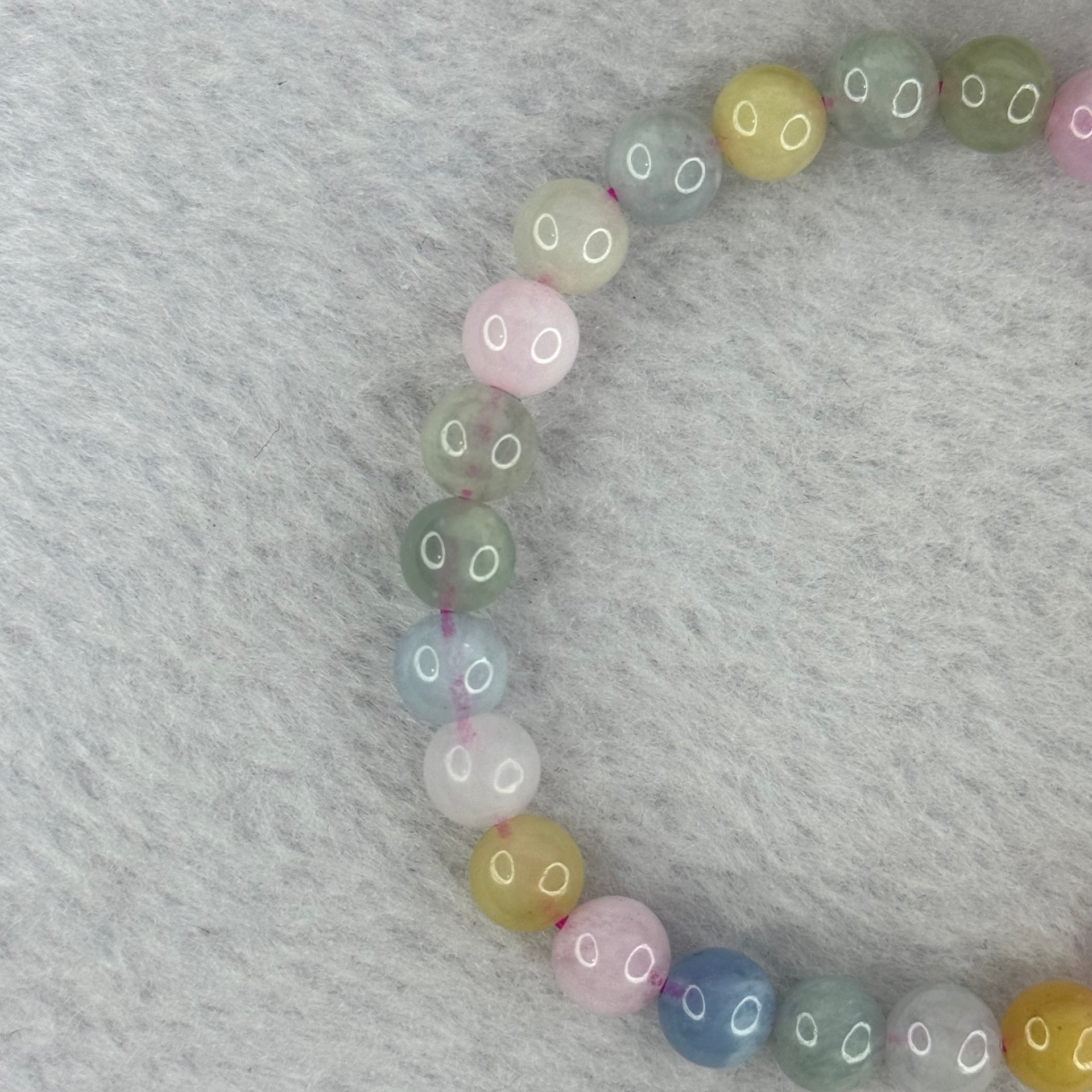 Natural Morganite Beads Bracelet 12.91g 7.1 mm 27 Beads - Huangs Jadeite and Jewelry Pte Ltd