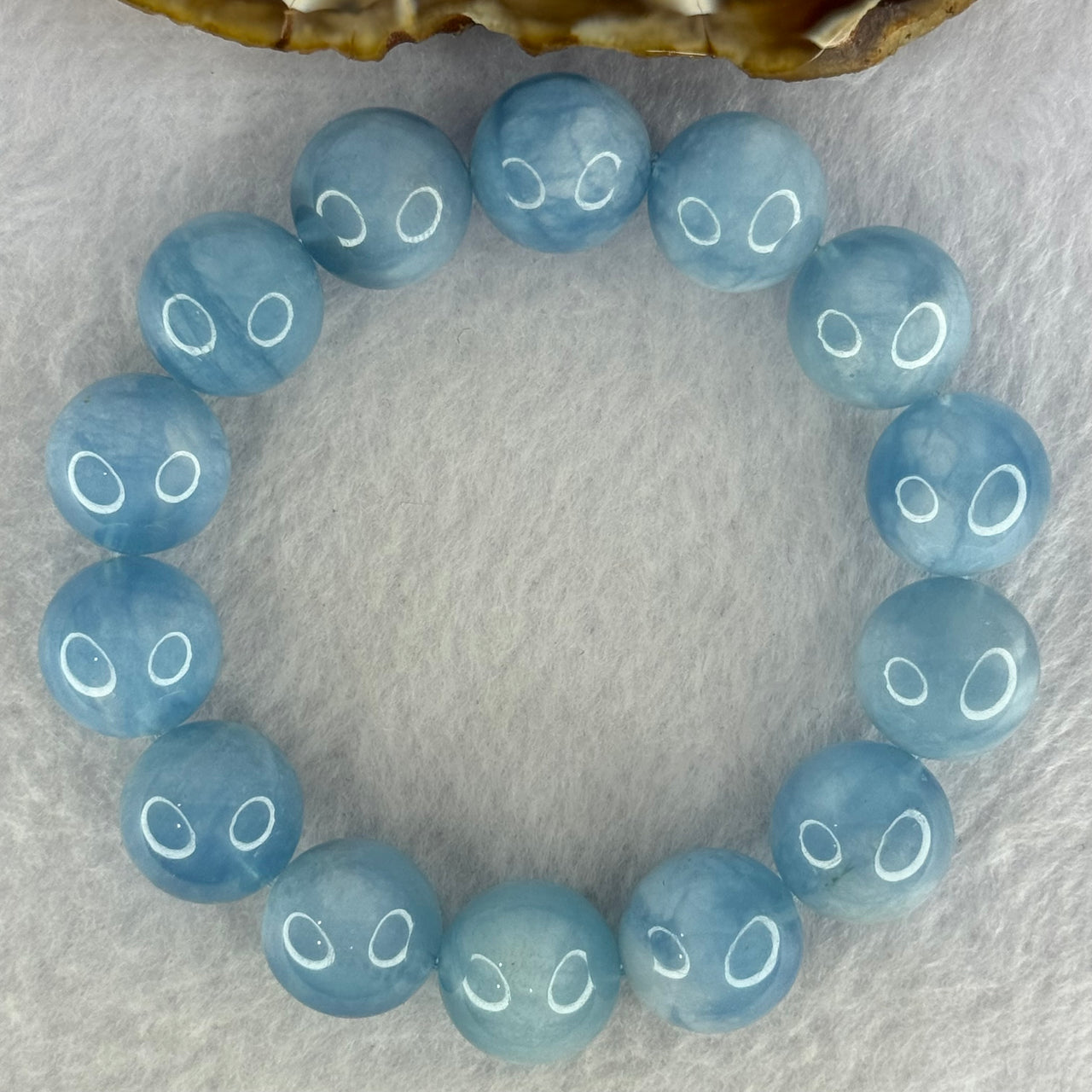 Natural Aquamarine Beads Bracelet 75.87g 19cm 16.0mm 14 Beads