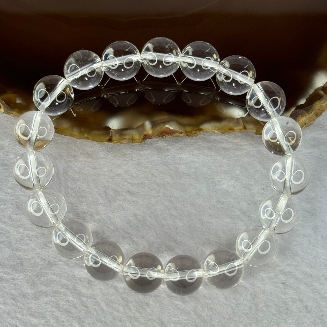 Natural Clear Quartz Bracelet 天然白水晶手链 30.35g 17cm 10.6mm 19 Beads