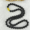 Natural Dark Matt Black Amber Beads Necklace 天然大黑天翁琥珀项链 14.98g 44cm 7.7mm 60 Beads