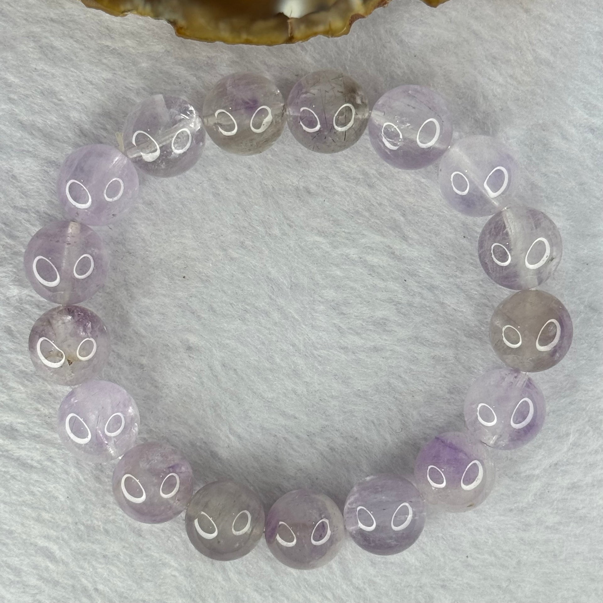 Natural Super 7 Amethyst Beads Bracelet 天然紫超七手链 42.42g 18cm 12.4mm 17 Beads - Huangs Jadeite and Jewelry Pte Ltd