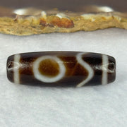 Natural Powerful Tibetan Old Oily Agate Sky Door Serenity 1 Eye Dzi Bead Heavenly Master (Tian Zhu) 一眼天诛 10.00g 38.0 by 12.7mm - Huangs Jadeite and Jewelry Pte Ltd