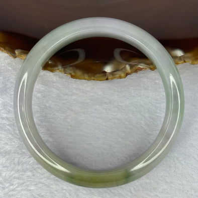 Type A Lavender with Green and Yellow Patches Jadeite Bangle Internal Diameter 59.0mm 67.00g 15.3 by 8.4mm (Close to Perfect)