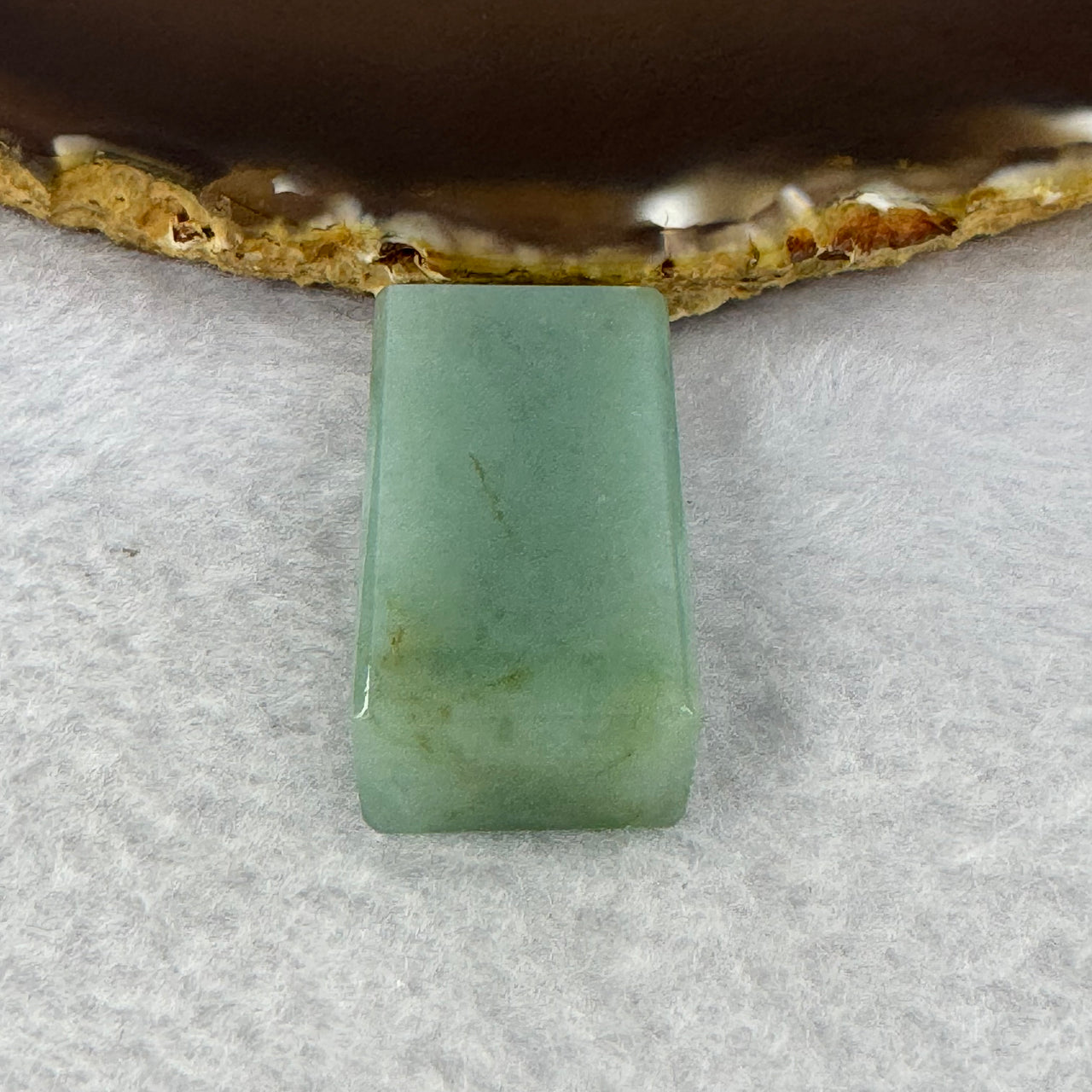 Type A Blueish Green with Yellow Veins Jadeite Block or Seal 29.04g 34.8 by 19.2 by 13.7mm - Huangs Jadeite and Jewelry Pte Ltd