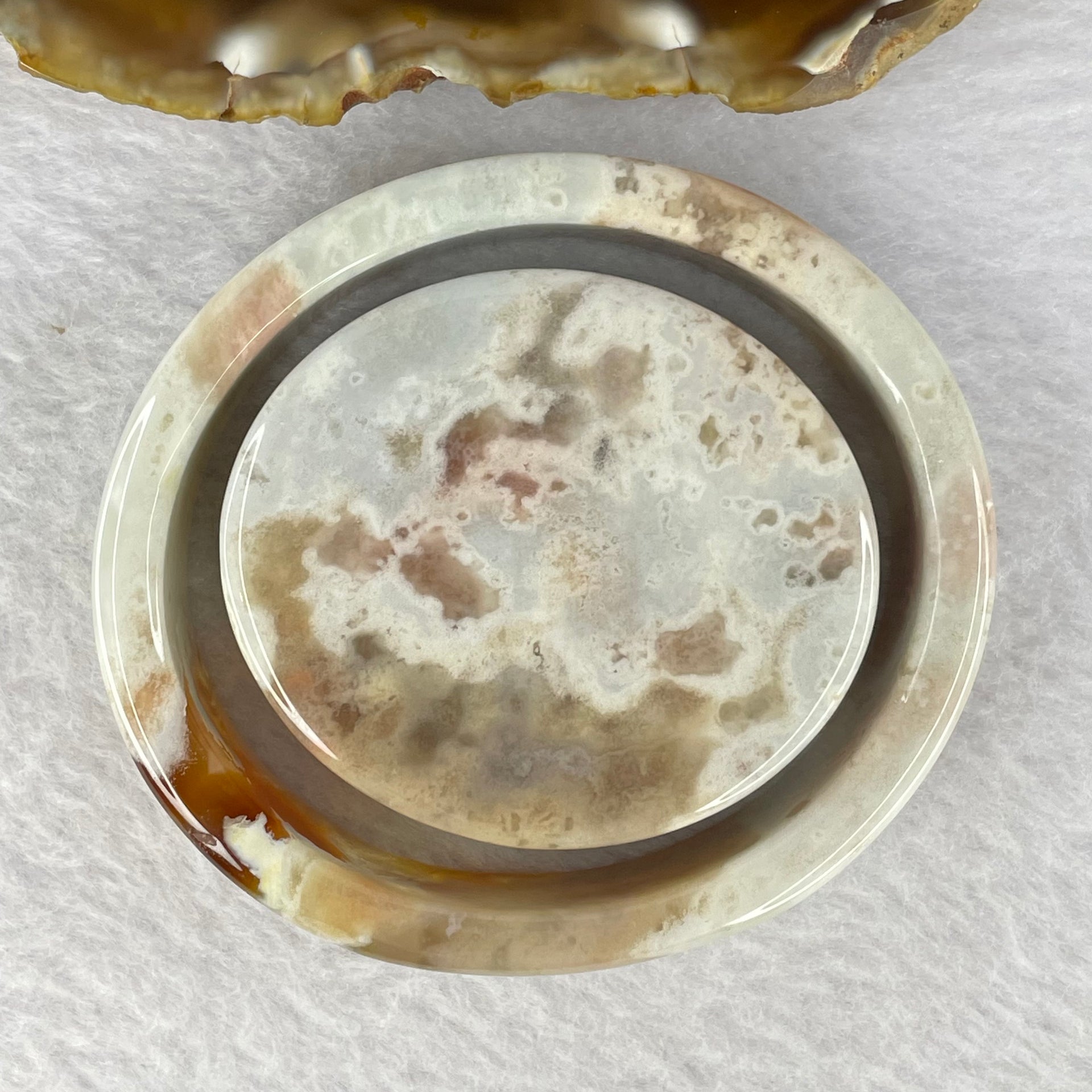 Natural Flower Jasper/Flower Agate Bangle Set 115.35g 15.5 by 5.8 mm Internal Diameter 58.2 mm (External Line) - Huangs Jadeite and Jewelry Pte Ltd