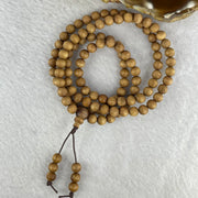 Natural Wild Old India Sandalwood Necklace 印度老山檀 12.61g 6.3mm 108+6 beads - Huangs Jadeite and Jewelry Pte Ltd