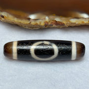 Natural Powerful Tibetan Old Oily Agate Sky Door Serenity 1 Eye Dzi Bead Heavenly Master (Tian Zhu) 一眼天诛 11.93g 48.0 by 12.5mm - Huangs Jadeite and Jewelry Pte Ltd