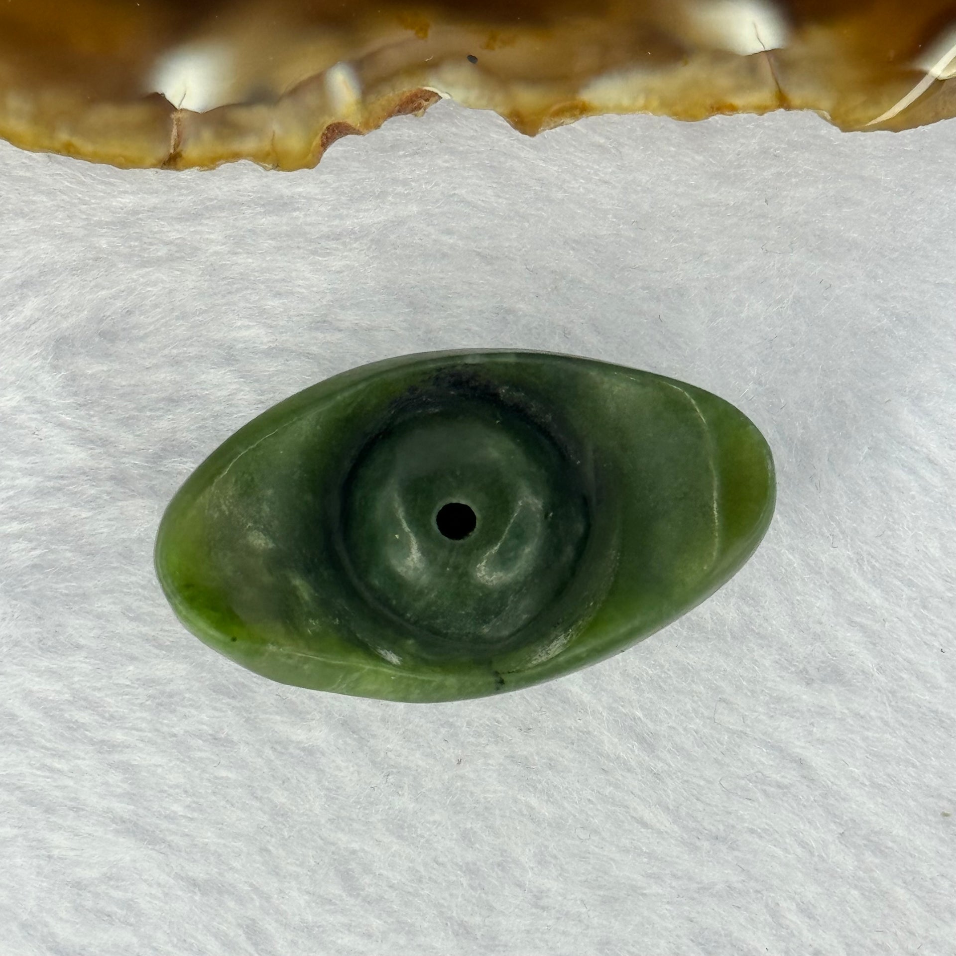 Natural Dark Green Nephrite Mini Gold Ingot Charm/Pendent 12.85g 36.7 by 21.0 by 17.1mm - Huangs Jadeite and Jewelry Pte Ltd