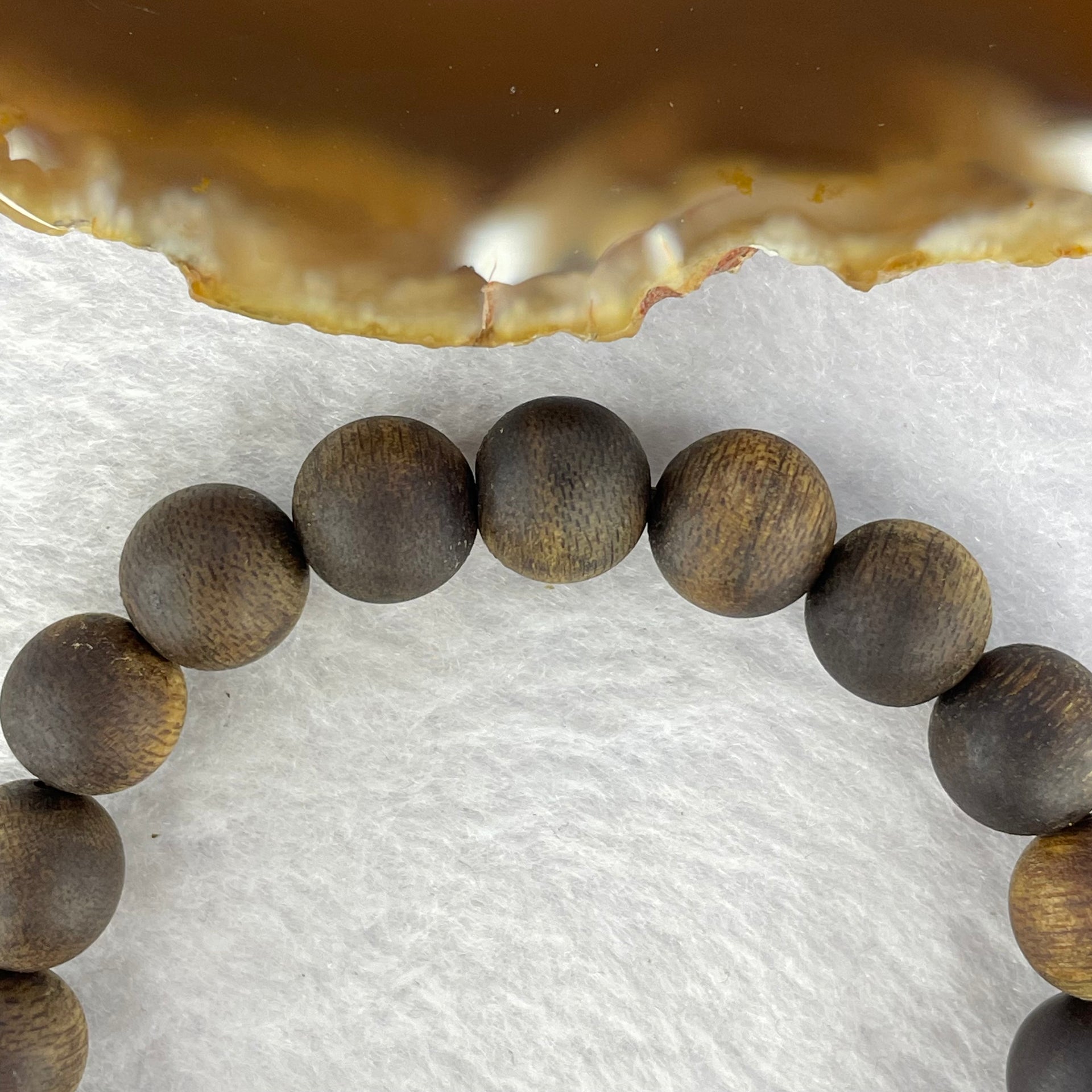 Natural Hainan Wild Old Agarwood Bracelet (Floating) 天然海南野生老树沉香手链 10.68g 17cm 10.7mm 19 Beads - Huangs Jadeite and Jewelry Pte Ltd