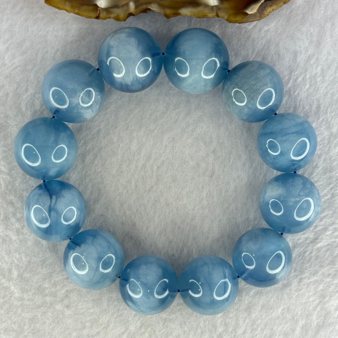 Natural Aquamarine Beads Bracelet 114.10g 19cm 19.9mm 12 Beads