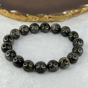 Natural Black Auralite 23 Bracelet 天然黑激光23手链 38.55g 18cm 11.7mm 18 Beads - Huangs Jadeite and Jewelry Pte Ltd