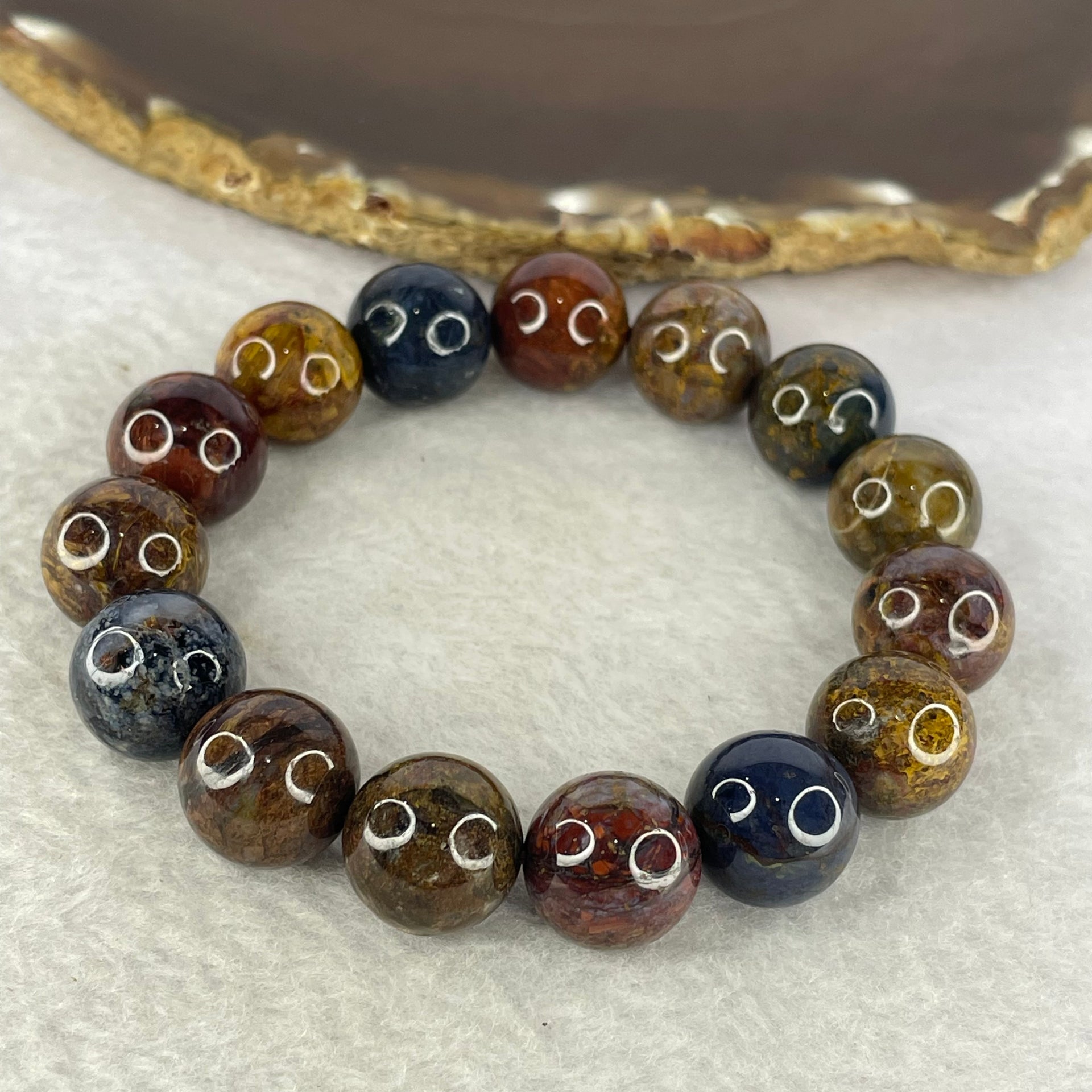 Natural Petersite Peterstone Bracelet 52.55g 13.7mm 15 Beads - Huangs Jadeite and Jewelry Pte Ltd