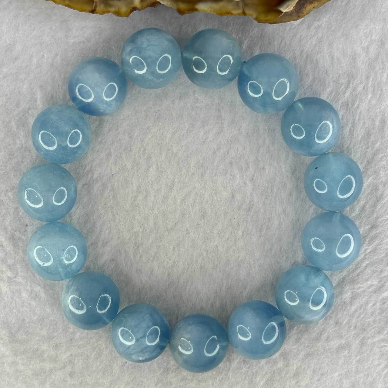 Natural Aquamarine Beads Bracelet 65.42g 19cm 14.8mm 15 Beads