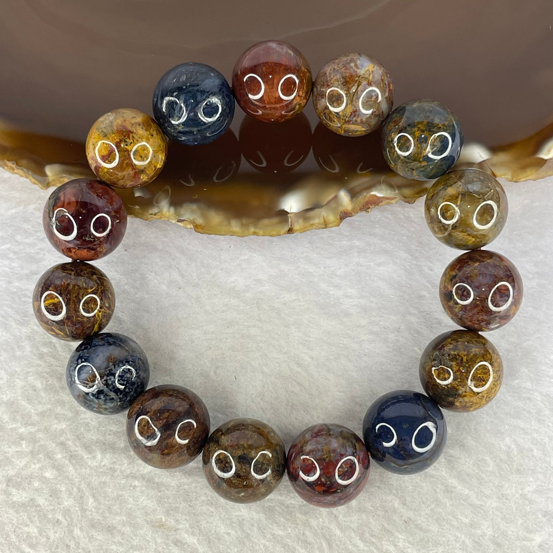 Natural Petersite Peterstone Bracelet 52.55g 13.7mm 15 Beads - Huangs Jadeite and Jewelry Pte Ltd