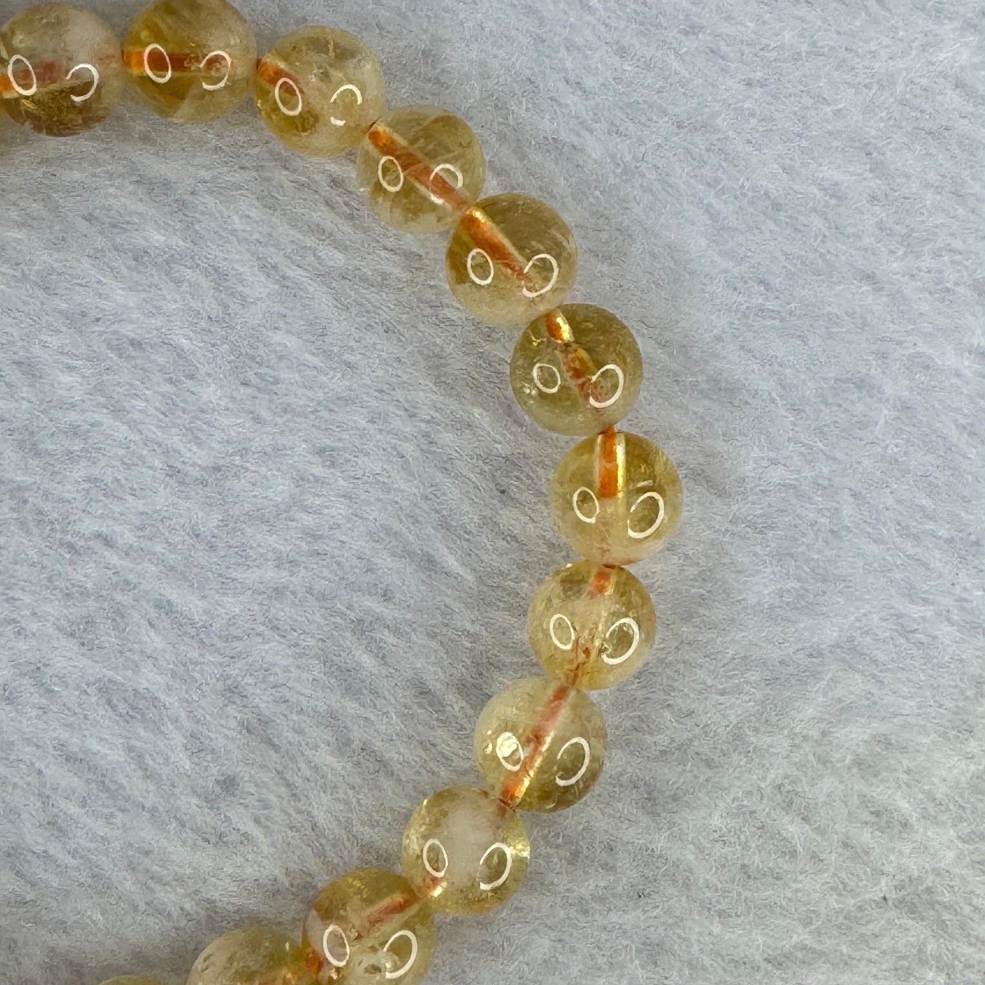 Natural Mountain Yellow Pyramid citrine bracelet 金字塔黄水晶手牌15.17g 15cm 7.9mm 24 Beads - Huangs Jadeite and Jewelry Pte Ltd