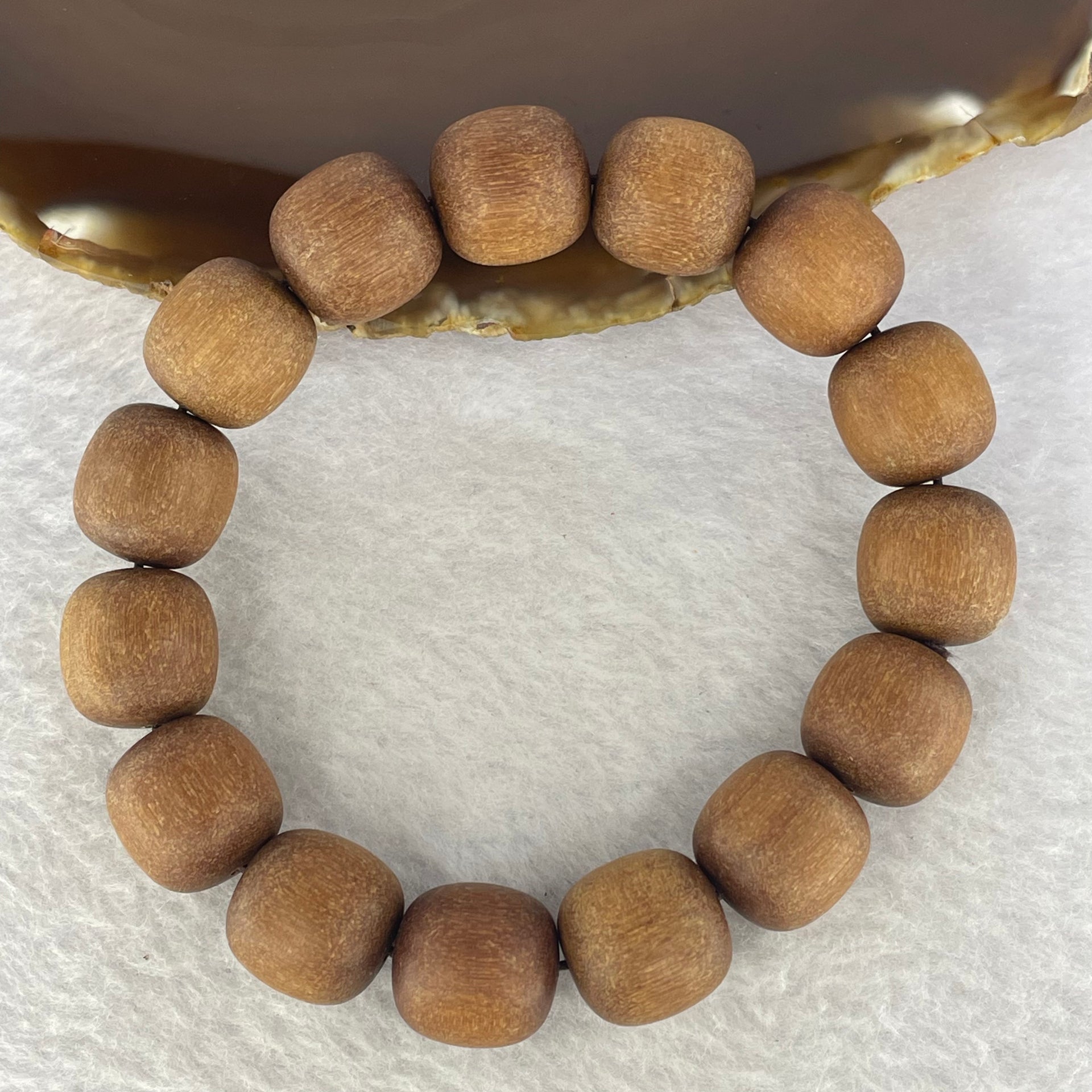 Natural Wild Australian Sandalwood Beads Bracelet 自然野生澳大利亚檀香手链 31.39g 14.9 mm 15 Beads - Huangs Jadeite and Jewelry Pte Ltd