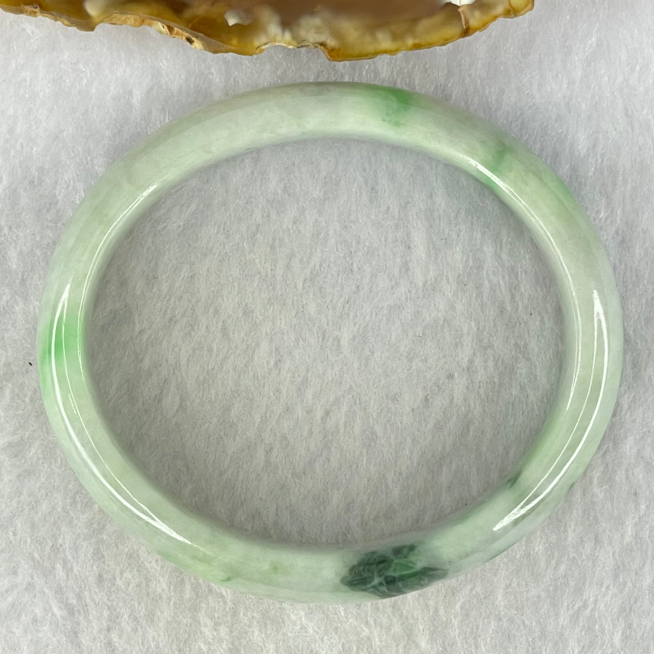 Type A Green Lavender and Blueish Green Piao Hua Jadeite Bangle Internal Diameter 56.4mm 41.62g 12.9 by 6.9mm (Slight Internal Lines)