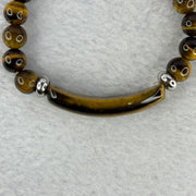 Natural Tiger's Eye Quartz Bracelet 虎眼石手持手链 20.46g 15cm 39.7 by 10.5 by 6.5mm / 8.3mm 17 Beads - Huangs Jadeite and Jewelry Pte Ltd