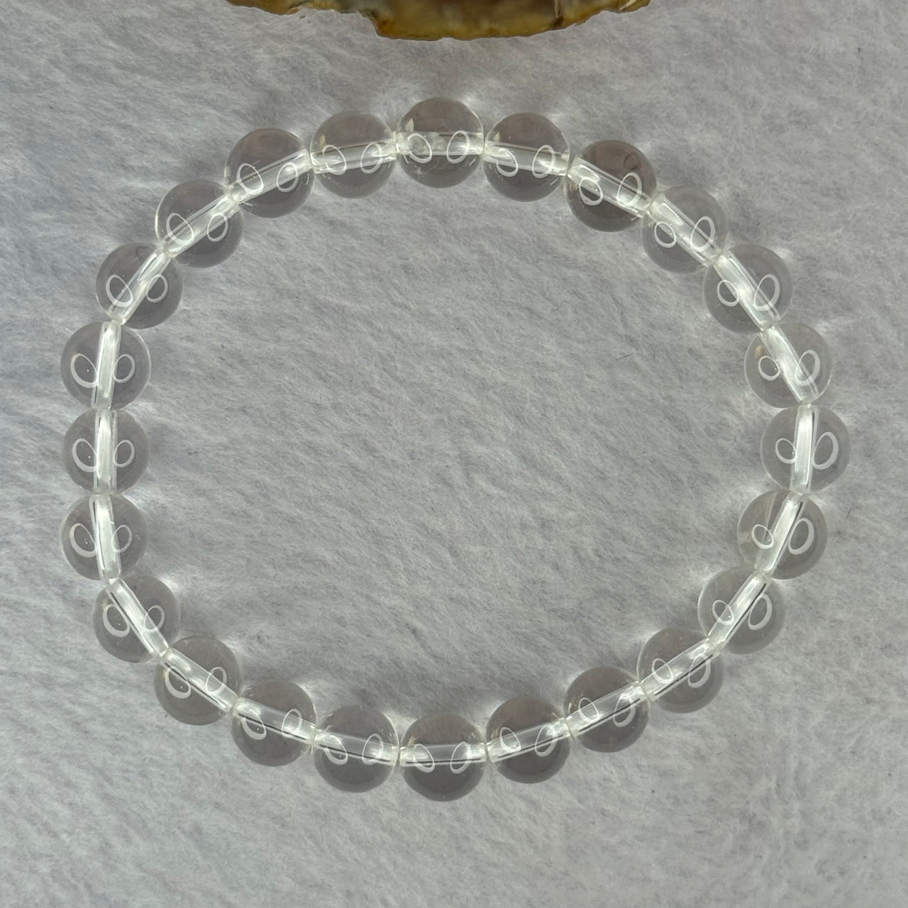 Natural Clear Quartz Bracelet 天然白水晶手链 18.70g 16.5cm 8.4mm 24 Beads