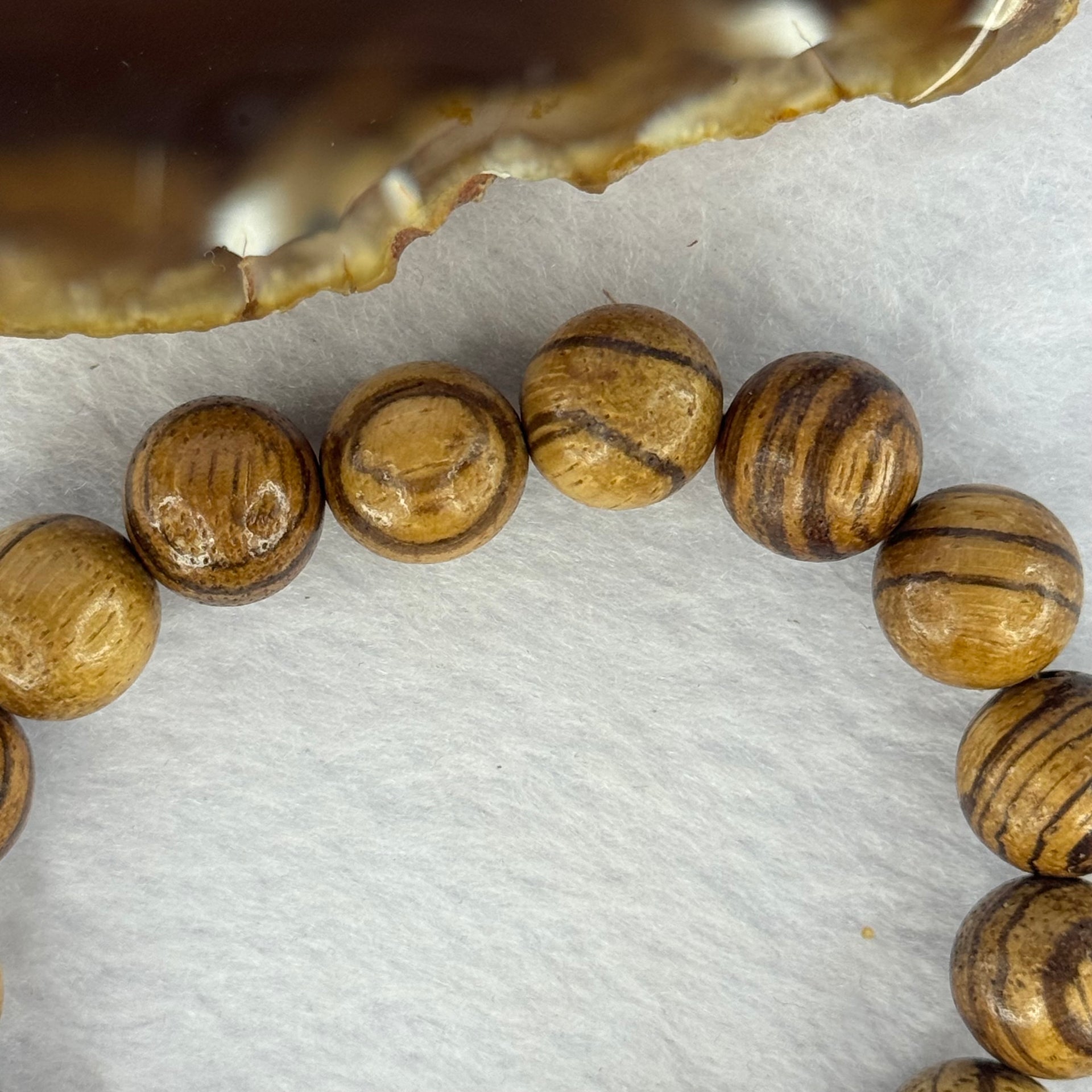 Natural Agarwood Beads Bracelet (Almost no Smell) 沉香木手链11.77g 18cm 12.3mm 17 Beads - Huangs Jadeite and Jewelry Pte Ltd