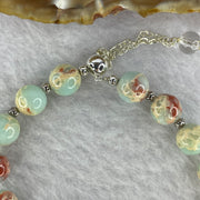 Natural Variscite Jasper with Fortune Cat Bracelet 12.22g 8.3 mm 14 Beads (Adjustable Size) - Huangs Jadeite and Jewelry Pte Ltd