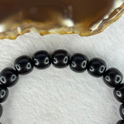 Natural Black Ebony Wood Beads with Movable Pixiu Pair and Coin Bead Bracelet 天然黑檀木珠手链 15.19g 16.5cm 10.0mm 17 Beads - Huangs Jadeite and Jewelry Pte Ltd