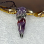 Natural Auralite 23 Pixiu on Dragon Tooth Pendent 天然极光23貔貅龙呀牌 8.27g 47.2 by 15.6 by 7.4mm - Huangs Jadeite and Jewelry Pte Ltd