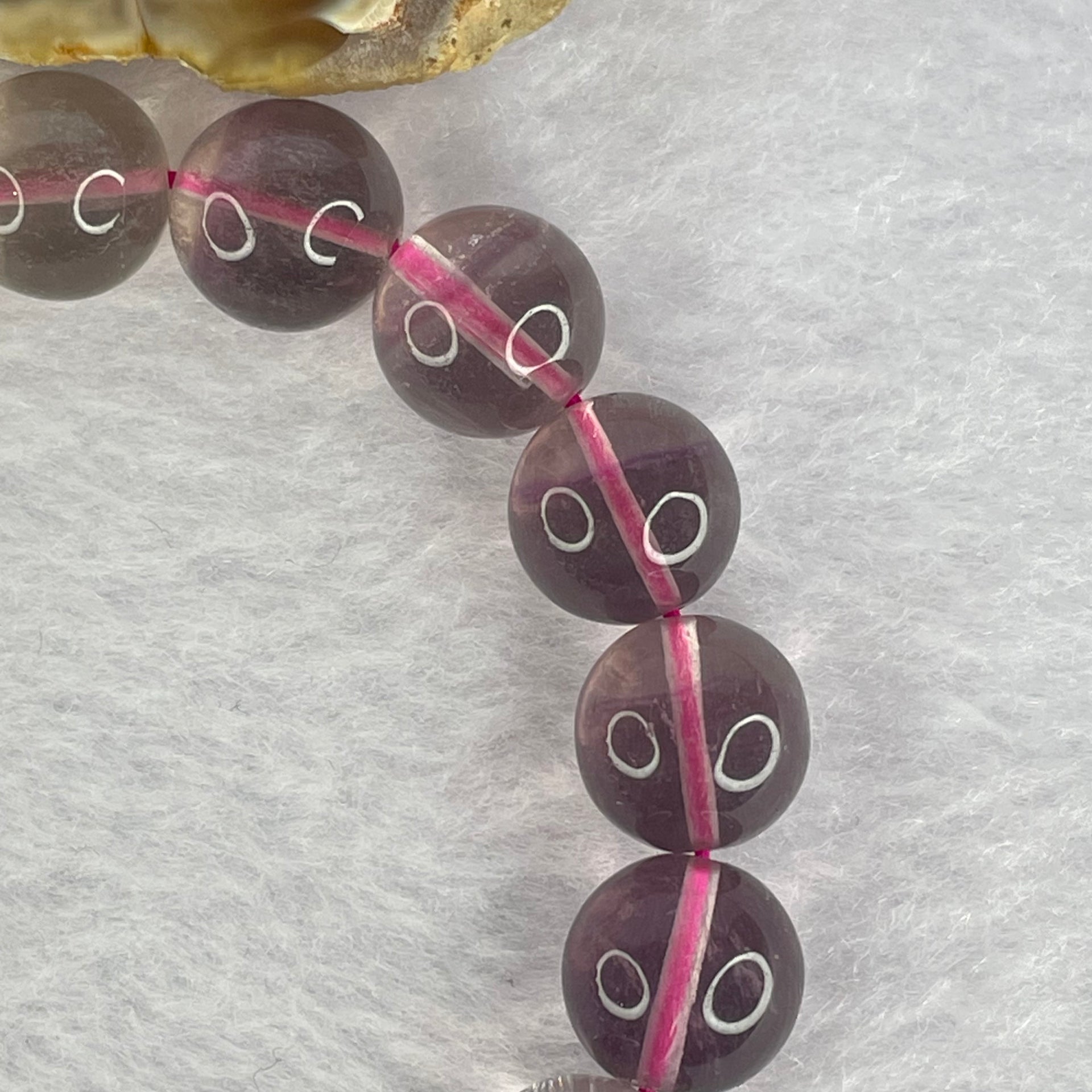 Natural Purple Fluorite 18 Beads 11.5mm 45.26g - Huangs Jadeite and Jewelry Pte Ltd