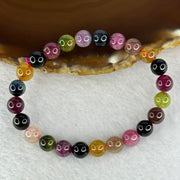 Good Grade Natural Tourmaline Beads Bracelet 好的天然碧玺珠手链 16.95g 15cm 7.9mm 24 Beads - Huangs Jadeite and Jewelry Pte Ltd