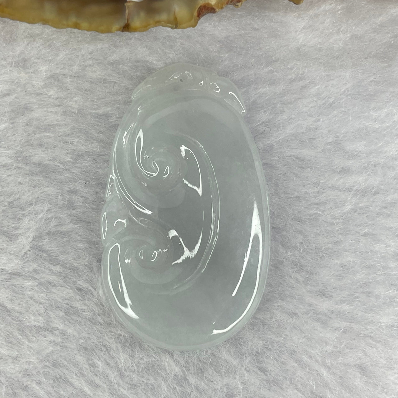 Type A Semi Icy Jelly Lavender with Faint Green Jadeite Ruyi 如意 7.85g 37.8 by 22.4 by 5.0mm - Huangs Jadeite and Jewelry Pte Ltd