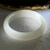 White Quartzite Jade Bangle 天山玉手镯 Internal Diameter 54.4mm 50.89g 13.9 by 8.9mm