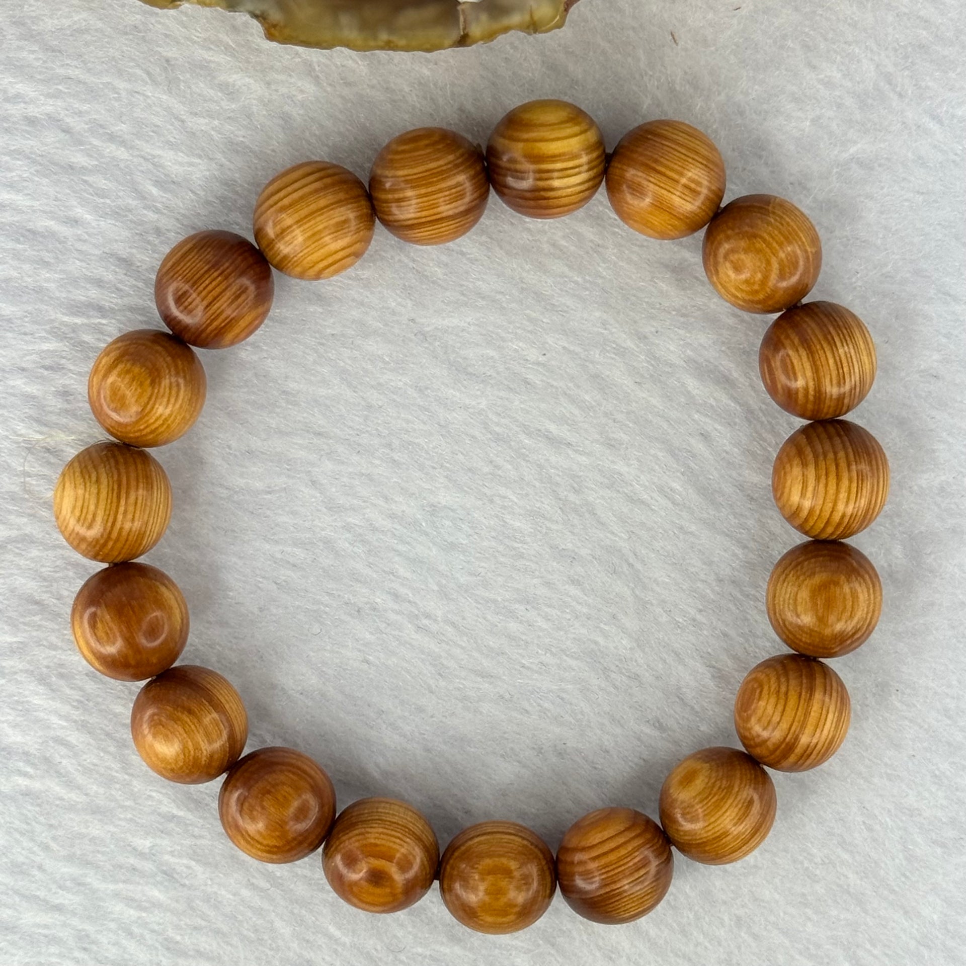 Natural Old Yabai Thuja Wood Beads Bracelet 老树崖柏手链 9.00g 16.5cm 10.1mm 19 Beads - Huangs Jadeite and Jewelry Pte Ltd