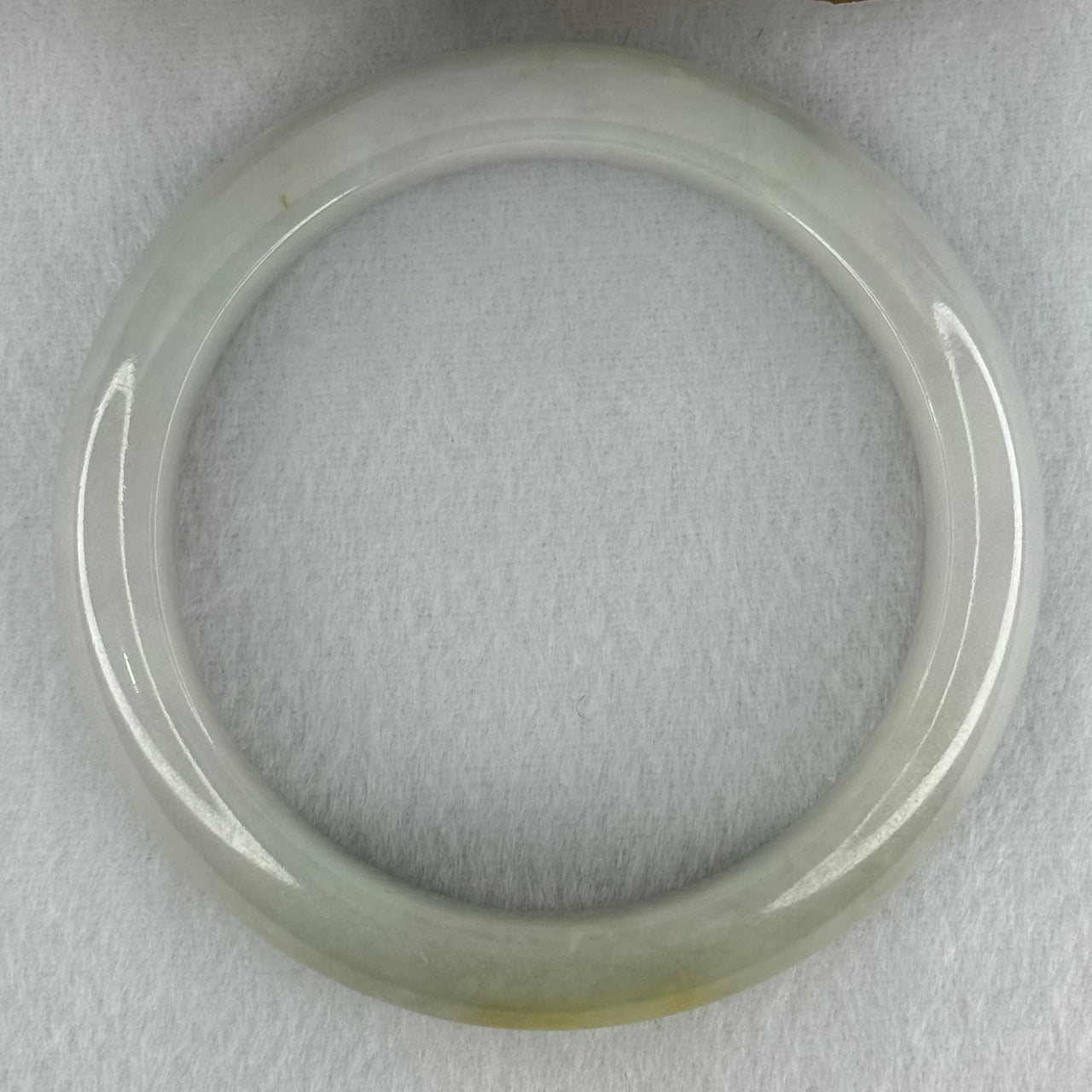 Type A Faint Lavender and Faint Green with Yellow Patches Jadeite Bangle Internal Diameter 58.2mm 67.56g 13.3 by 9.0mm (Internal Line)