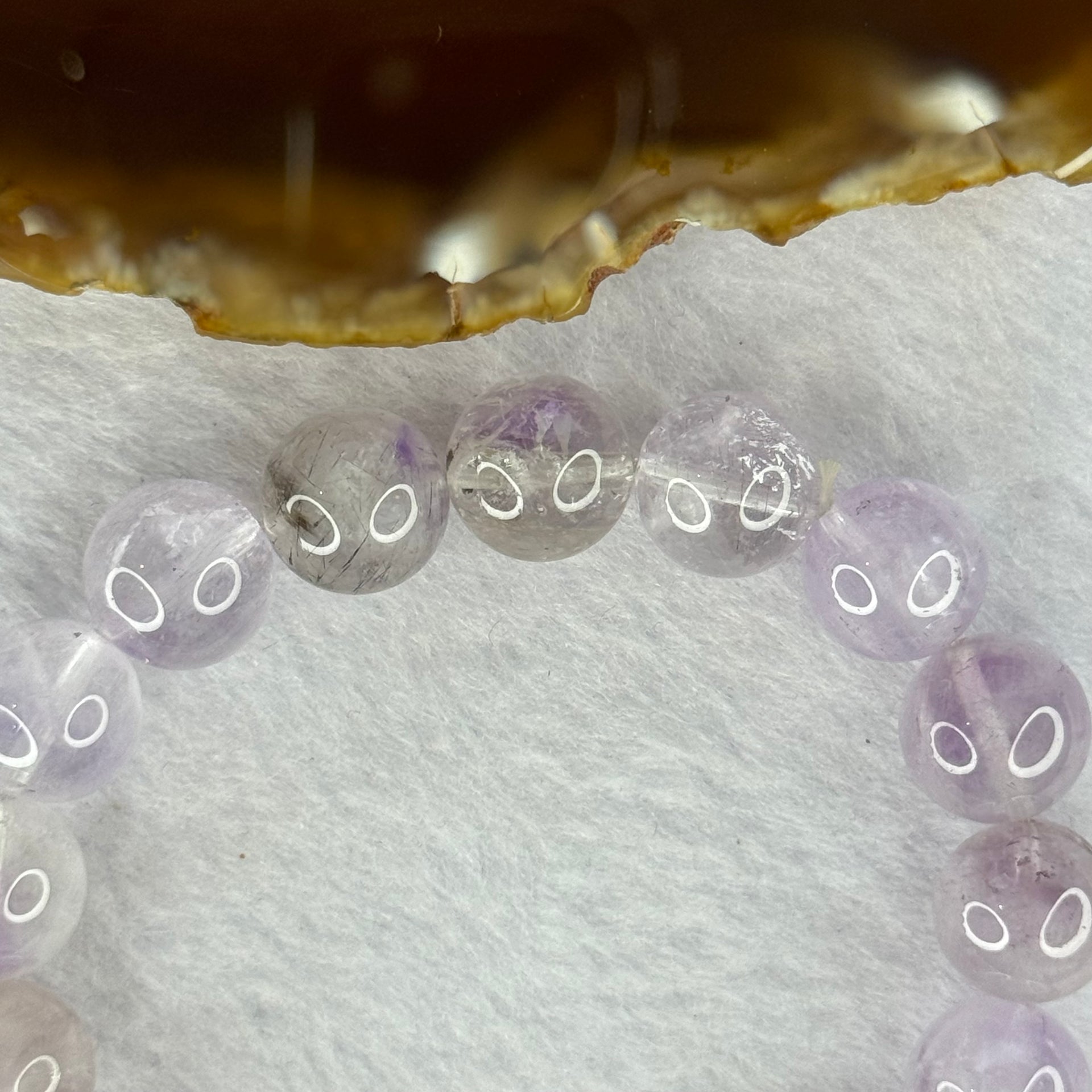 Natural Super 7 Amethyst Beads Bracelet 天然紫超七手链 42.42g 18cm 12.4mm 17 Beads - Huangs Jadeite and Jewelry Pte Ltd