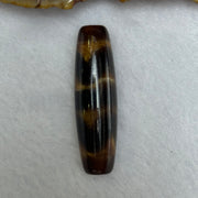 Natural Powerful Tibetan Old Oily Agate Double Tiger Tooth Daluo Dzi Bead Heavenly Master (Tian Zhu) 虎呀天诛 7.25g 38.5 by 11.1mm - Huangs Jadeite and Jewelry Pte Ltd