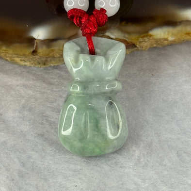 Type A Green Jadeite Money Bag Pendent 7.80g 24.9 by 14.4 by 8.2mm